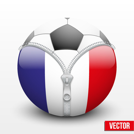Soccer ball inside France symbol. Vector sport Illustration. Isolated.のイラスト素材