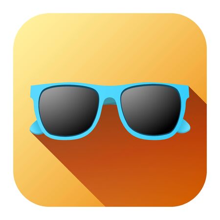 Square Summer Icon with sunglasses. Vector Illustration isolated on white background.のイラスト素材