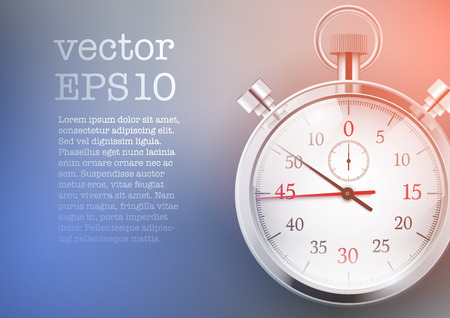 Background with analog stopwatch. Trendy tone light and color. Motivation workout sport design. Vector illustrationのイラスト素材
