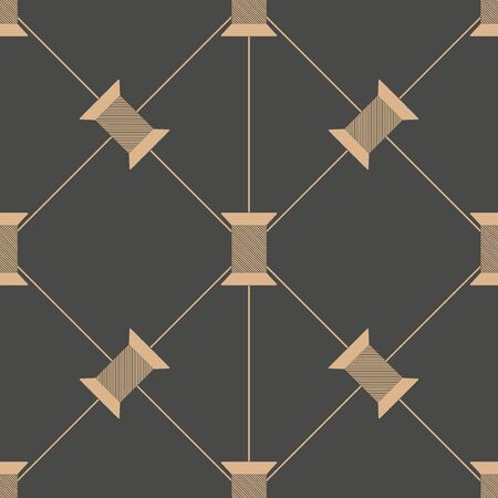 Spool of thread texture seamless pattern. Vector Illustrationのイラスト素材