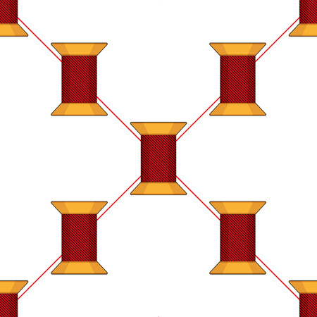 Spool of thread texture seamless pattern. Vector Illustrationのイラスト素材