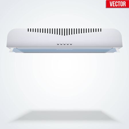 Kitchen range hood. Front view of Built in cooker hoods. Domestic equipment. Editable Vector illustration Isolated on white background.のイラスト素材