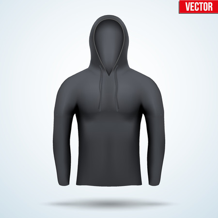 Black Hoodie design templates. Front view. Editable Vector illustration Isolated on background.のイラスト素材