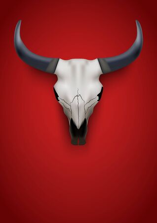 Bull Skull Poster and Background. Animal Vector Illustration.のイラスト素材