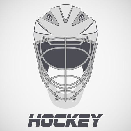 Goalie Hockey Helmet sketch style. Ice and Grass Field sport. Vector Illustration isolated on background.のイラスト素材