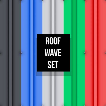 Metal roof seamless pattern setのイラスト素材