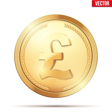 Gold coin with pound sign.のイラスト素材