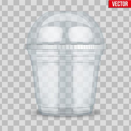 Clear plastic cup with sphere dome cap. For ice cream and dessert.のイラスト素材
