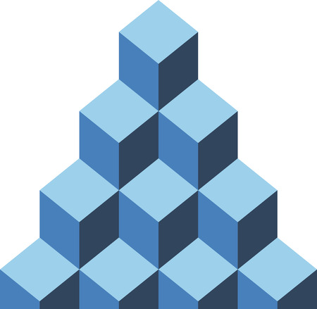 Blockchain Digital Cube pyramid. Illustration isolated on white .のイラスト素材