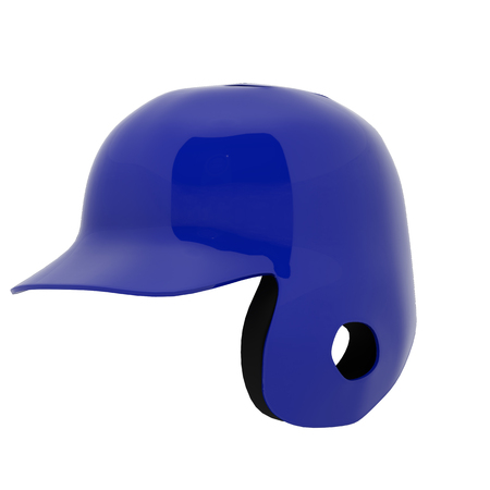 Baseball batting helmet with one ear protect. Perspective view. Sport equipment.Isolated on white background.の写真素材