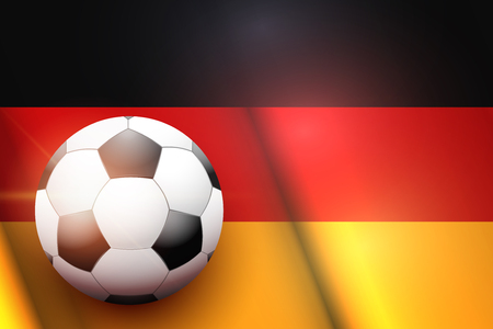 Poster of Football ball on Germany Flag Backgound. Football and Soccer Games. Sport equipment and teams. Vector Illustrationのイラスト素材