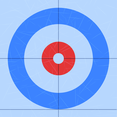 Background of Curling Sport arena. Technical scheme of top view. Vector Illustration isolated on white background.のイラスト素材