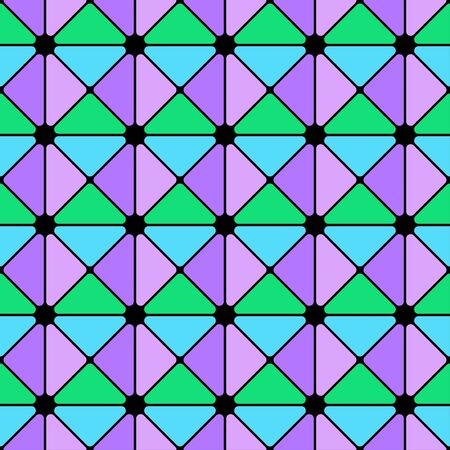 Stained glass window seamless pattern. Religious window background. Vector Illustration.のイラスト素材