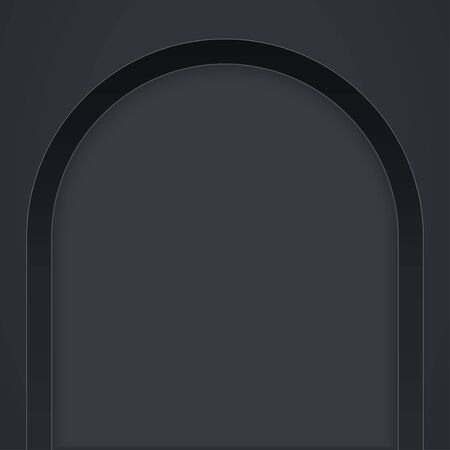Black arch niche. Recess in a dark wall in arch shaped . Editable Background Vector illustration.のイラスト素材