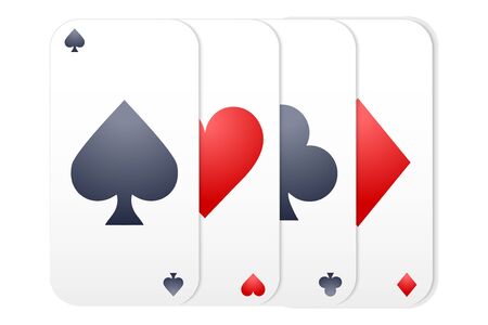 Deck of playing cards for casino. Symbols of card game and gambling. Vector Illustration isolated on...