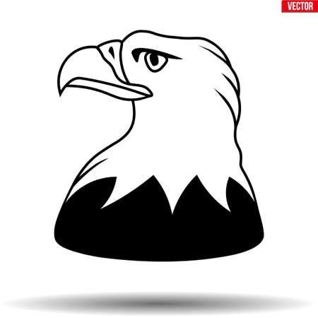Head of American Eagle. Symbol of USA great seal bird. Vector Illustration isolated on white background.のイラスト素材