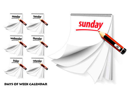 Days of week calendarのイラスト素材