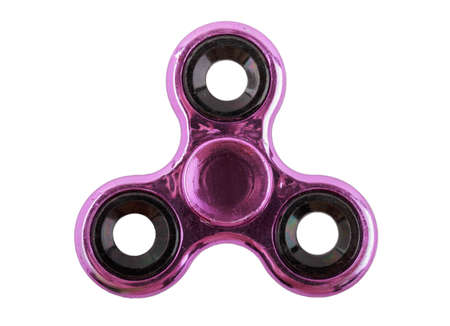 purple metal spinner isolated on white background. popular fashionable trendy toy of 2017の写真素材