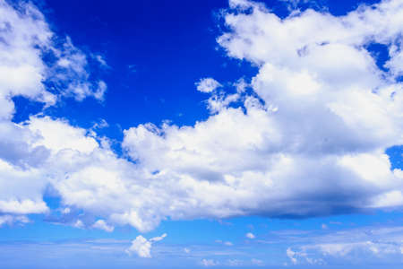 Nature background of blue sky with white cloudsの写真素材