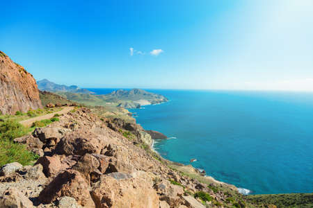 Rocky coast of Spain, natural Park of Cabo de Gato, Andalusiaの写真素材