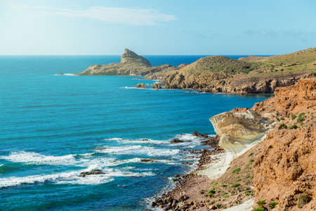 Rocky coast of Spain, natural Park of Cabo de Gato, Andalusia