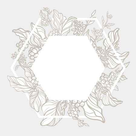 Floral hezxgon frame icon.のイラスト素材