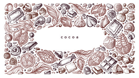 Cocoa, chocolate assorted. Cのイラスト素材