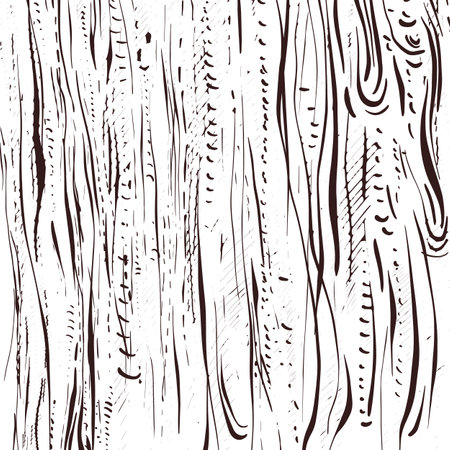 Hand drawn wooden texture. Vector grunge background. old tree with knot. vintage sketchのイラスト素材