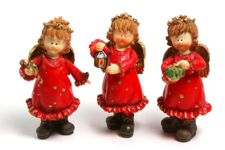 Decorative elements with christmas designs and seasonal colors.の写真素材