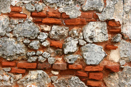 Rustic old and damaged wall texture from a colonial building in San Juan Puerto Rico.の写真素材