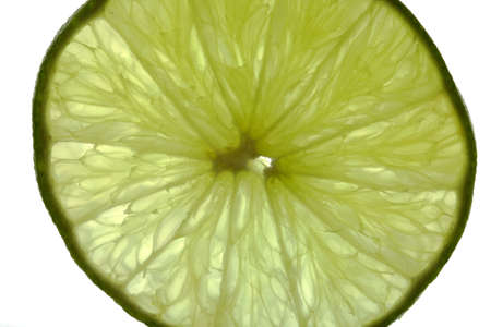 Thin lemmon slices in a backlit setting for high-key exposure and taken with a macro.の写真素材