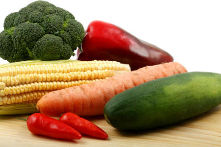 Multiple vegetables in a colorful composition.の写真素材