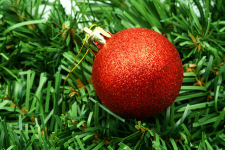 Christmas balls used as ornaments with shiny surfaces and texturesの写真素材