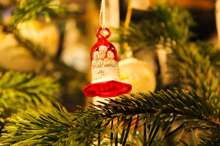 Bell red and white to decorate the Christmas tree