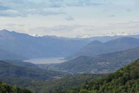 Panorama of Lake Maggiore in Varese