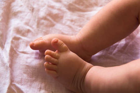 Feet of newborn babyの写真素材