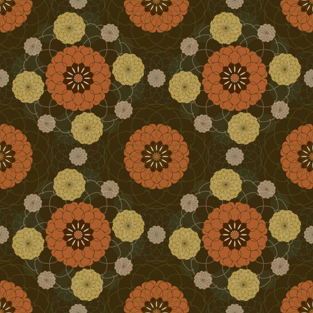 Autumn abstract dahlia seamless pattern for your paper, web or textile designのイラスト素材