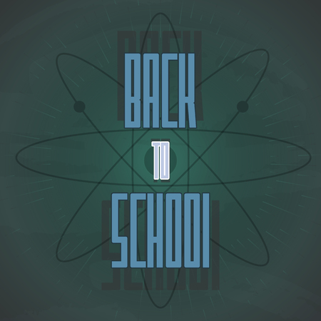 Back to School poster with text on chalkboard.のイラスト素材