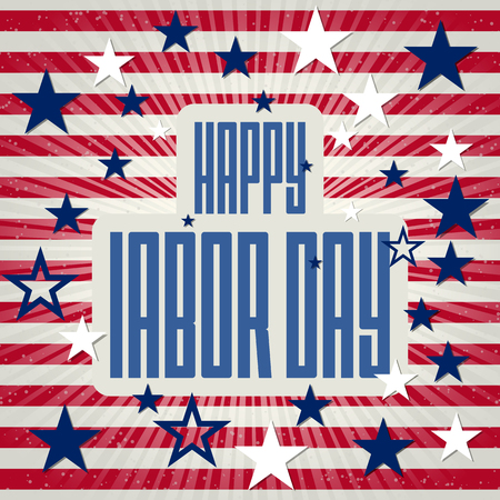 illustration for labor day. American abstract background with stars and stripes.のイラスト素材