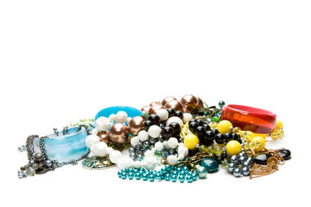 A lot of beads and braceletsの写真素材