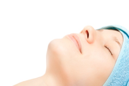 Portrait of beautiful woman isolated on whiteの写真素材