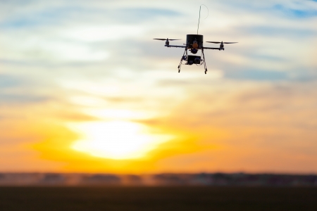 Multicopter with photo camera onboardの写真素材
