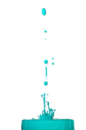 Splash of green liquid isolated on white backgroundの写真素材