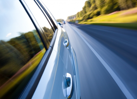 Road with motion blur
