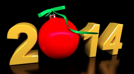 Happy new year 2014 with new year ball
