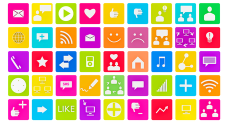 3d set of social media iconsの写真素材