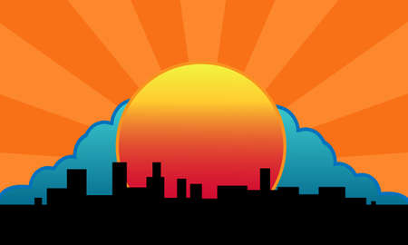 sunset vector illustrationのイラスト素材