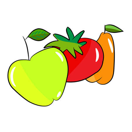 Tomaato apple and pearのイラスト素材