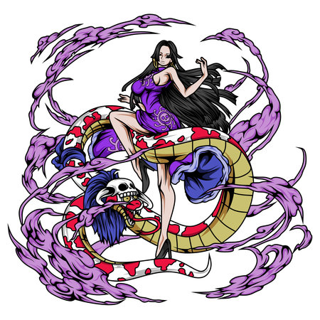 Boa Hancock Design For Simple Cool Anime T-shirt Screen Printing, can be re-edited and you can change the color at willのイラスト素材