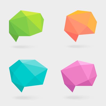 Polygonal Speech Bubbles or Talk Balloons with Shadowsのイラスト素材